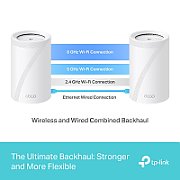 TP-LINK TP-LINK DECO BE65(2-PACK) Sistem Mesh WI-FI 7, BE9300, TRI-BAND, Standarde wireless: IEEE 802.11be/ax 6 GHz, IEEE 802.11be/ax/ac/n/a 5 GHz, IEEE 802.11ax/n/b/g 2.4 GHz, Viteze wireless: BE9300 6 GHz: 5760 Mbps (802.11be), 5 GHz: 2880 Mbps (802.11be), 2.4 GHz: 574 Mbps (802.11ax), 8 x antene interne