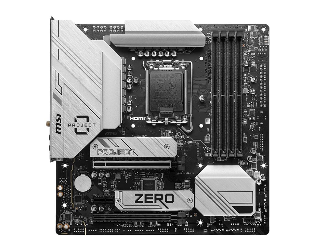 B760M PROJECT ZERO, Socket LGA1700, DDR5, Wi-Fi, BT, mATX