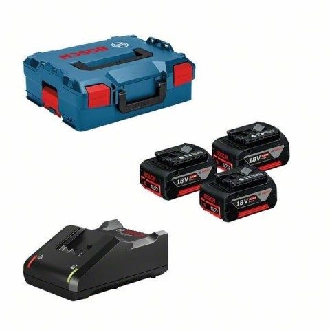 BOSCH. BATTERY 18V 5 0Ah x3 +CHARGER GAL 18V-40 +LB
