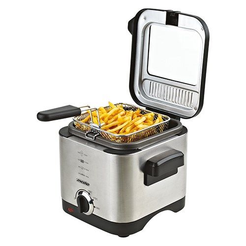 Mesko Home MS 4910 fryer Single 1.5 L Stand-alone 900 W Deep fryer Black  Satin steel