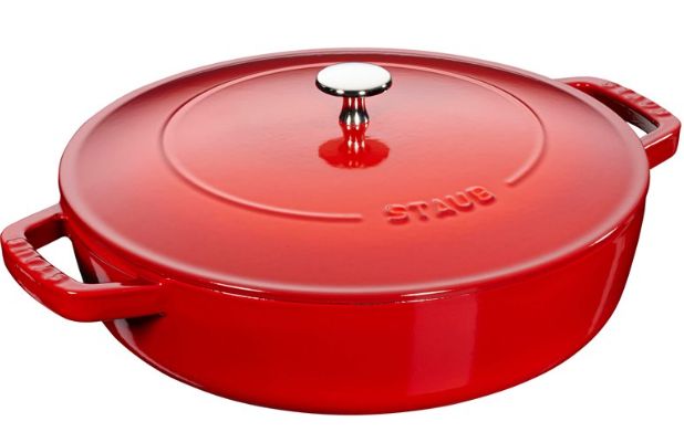 Staub Deep Braising Pan with Lid - 28 cm  Red
