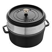 Round cast iron pot with insert Staub - Black  5.25 ltr