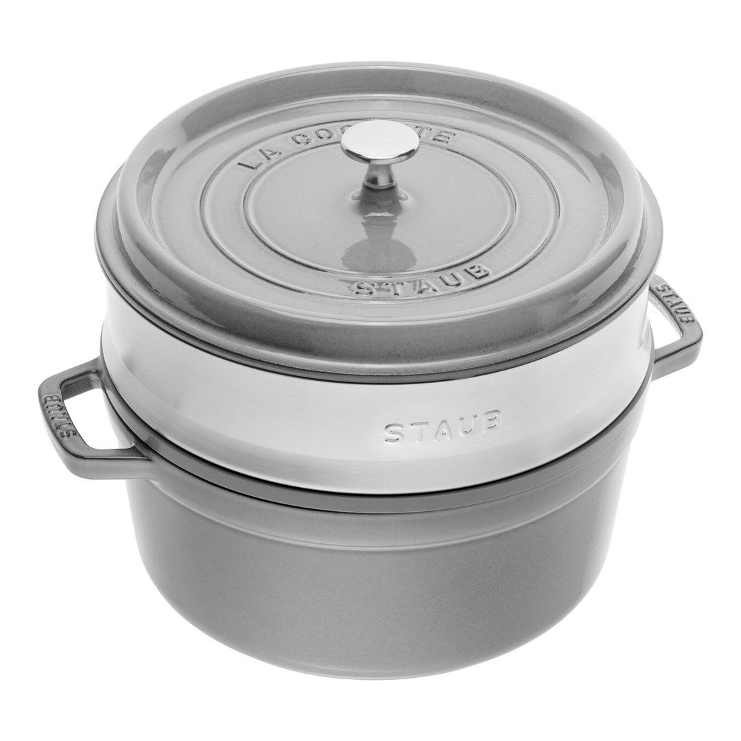 Round cast iron pot with Staub insert - Graphite  5.25 ltr