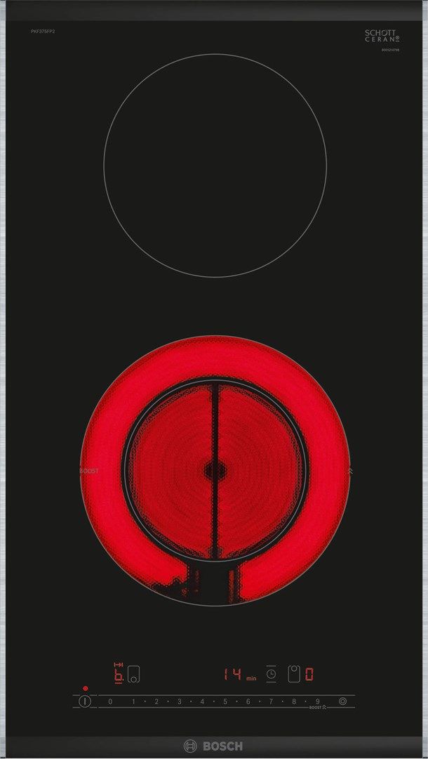 Bosch Serie 6 PKF375FP2E hob Black Built-in 30 cm Ceramic 2 zone(s)