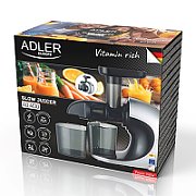 Adler | Slow Juicer | AD 4130 | Type Juicer maker | Steel/Black | 150 W | Number of speeds 1