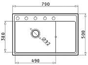 Set - PYRAMIS CAMEA (79X50) 1B 1D L sink + IDEA BLACK EDITION mixer tap - 070168402BE - Volcano