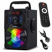 Audiocore bluetooth portable speaker  FM radio  SD/MMC card slot  AUX  USB  remote control  AC730