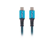 Lanberg CA-CMCM-45CU-0005-BK USB cable 0.5 m USB4 Gen 2x2 USB C Black  Blue