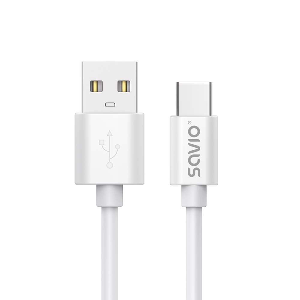 USB cable 2 m USB 2.0  USB A - USB C White SAVIO CL-168