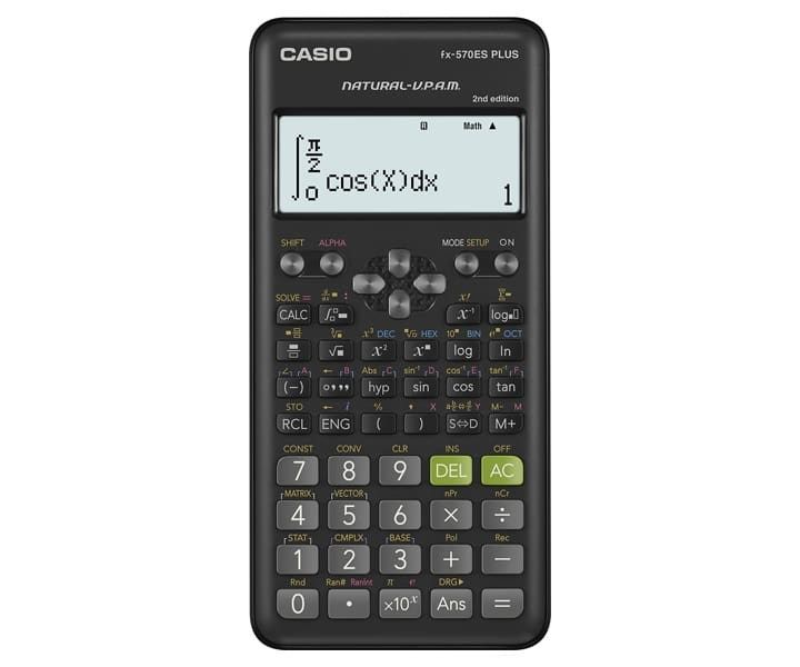 CASIO CALCULATOR SCIENTIFIC FX-570ESPLUS-2-B  417 FUNCTIONS  77X162MM  BLACK
