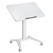Maclean MC-453 W Mobile Laptop Desk with Pneumatic Height Adjustment  Laptop Table with Wheels  80 x 52 cm  Max. 8 kg  Height Adjustable Max. 109 cm (White)