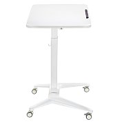 Maclean MC-453 W Mobile Laptop Desk with Pneumatic Height Adjustment  Laptop Table with Wheels  80 x 52 cm  Max. 8 kg  Height Adjustable Max. 109 cm (White)