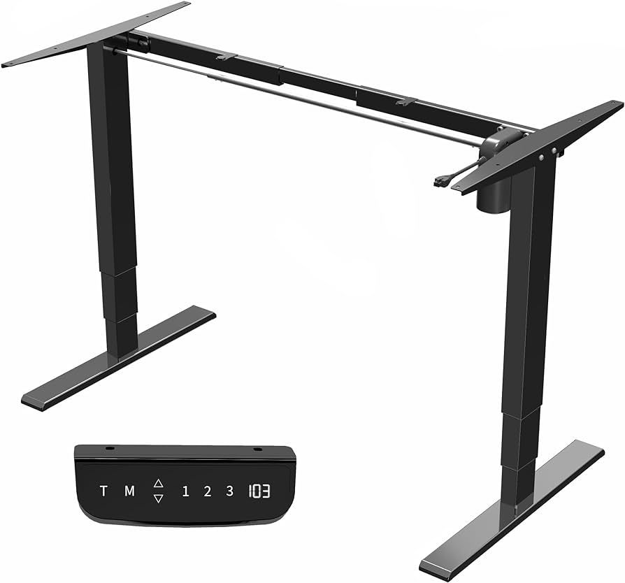 Ergo Office electric desk  height adjustable  gray  max height 118cm 50 kg - with a tabletop for sitting work  ER-434