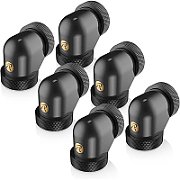 Raijintek Connector PELIAS D140906  14mm  90 Degree Adapter - Pack of 6  Black