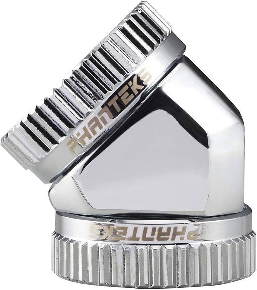 PHANTEKS Glacier Hard-Tube Adapter 2x 16mm 45 degrees - chrome