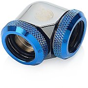 Bitspower Adapter 90 Degree 16mm OD Hardtube to 16mm OD Hardtube - glossy black/blue