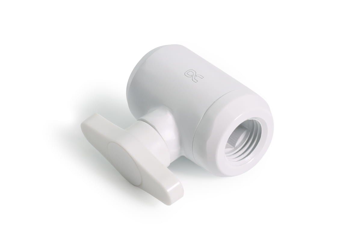 Alphacool Icicle 2 Way Ball Valve G1/4 - white