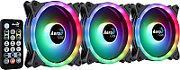 Aerocool DUO12PRO Kit 3xFan 12cm ARGB LED Dual Ring Antivibration 6 Pins Black