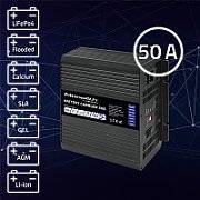 Qoltec 51957 Smart Monolith charger for LiFePO4 AGM GEL SLA batteries | 50A | 12V