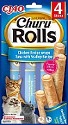 INABA Churu Rolls Chicken recipe wraps Tuna with scallop recipe - cat treats - 4x10 g