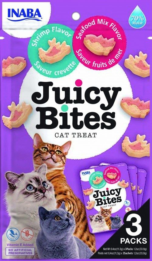 INABA Juicy Bites Shrimp and Seafood - cat treats - 3x11 3 g