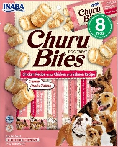 INABA Churu Bites Chicken with salmon recipe - Dog treat - 8x12g