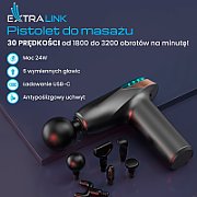 Extralink Massage Gun Lite | Massage gun | 3200 RPM  6 replaceable tips