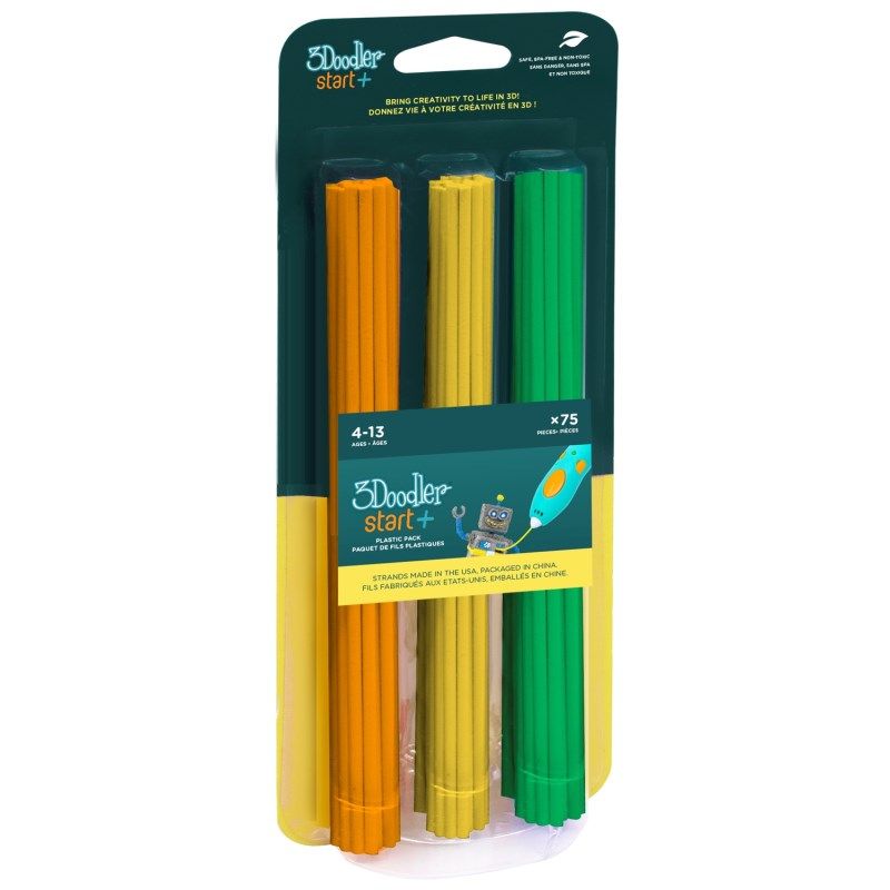 3Doodler Start 3DS-ECO-MIX2-75 3D printing material Compostable plastic Green  Orange  Yellow 1 g