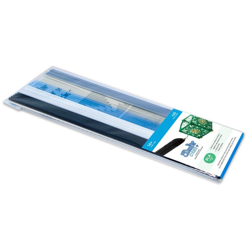 3Doodler CREATE FILAMENT PLA 5 COLORS PL-MIXNEW1 Polylactic acid (PLA) Black  Grey  Light Blue  Transparent  White 2 g