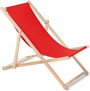 Classic beech deckchair GreenBlue GB183 red