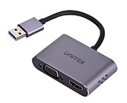 UNITEK ADAPTER USB-A - HDMI & VGA  FULL HD  M/F