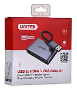 UNITEK ADAPTER USB-A - HDMI & VGA  FULL HD  M/F