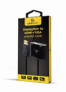Gembird A-DPM-HDMIFVGAF-01 DisplayPort male to HDMI female + VGA female adapter cable  black