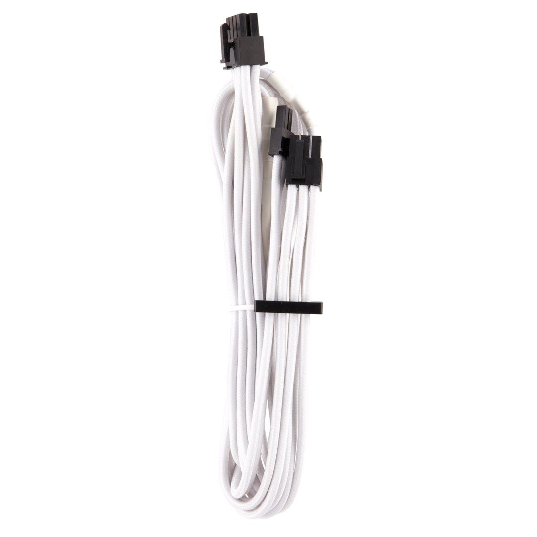 Corsair Premium Sleeved PCIe Single Cable  Twin Pack (Gen 4) - White