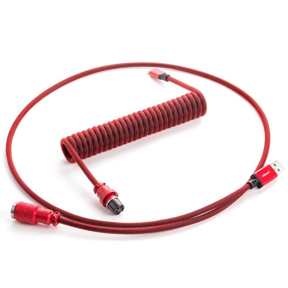 CableMod PRO Coiled Keyboard Cable USB-C to USB Type A  Republic Red - 150cm