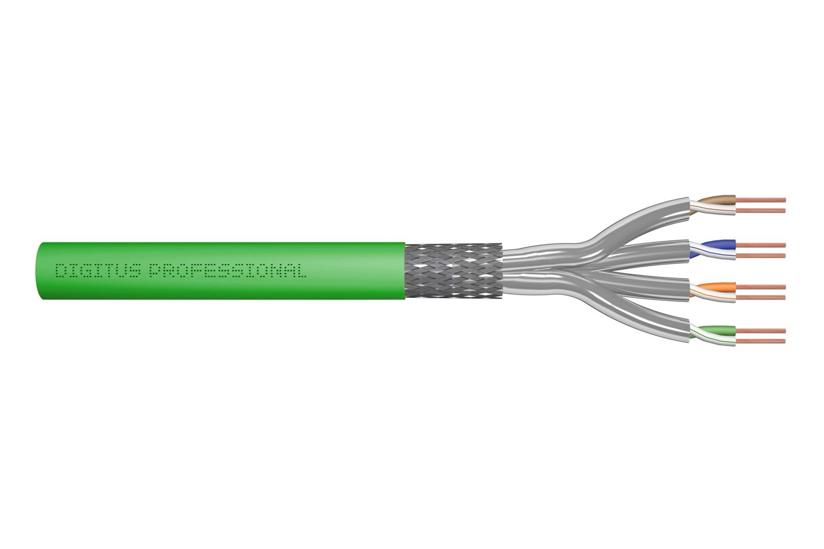 Installation cable DIGITUS cat.8.2  S/FTP  Dca  AWG 22/1  LSOH  100m  green