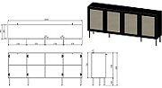 JUTA 4D chest of drawers 4D 200x39 5x90 black + linol calabria