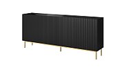 PAFOS chest of drawers on golden steel frame 200x40x102 matte black