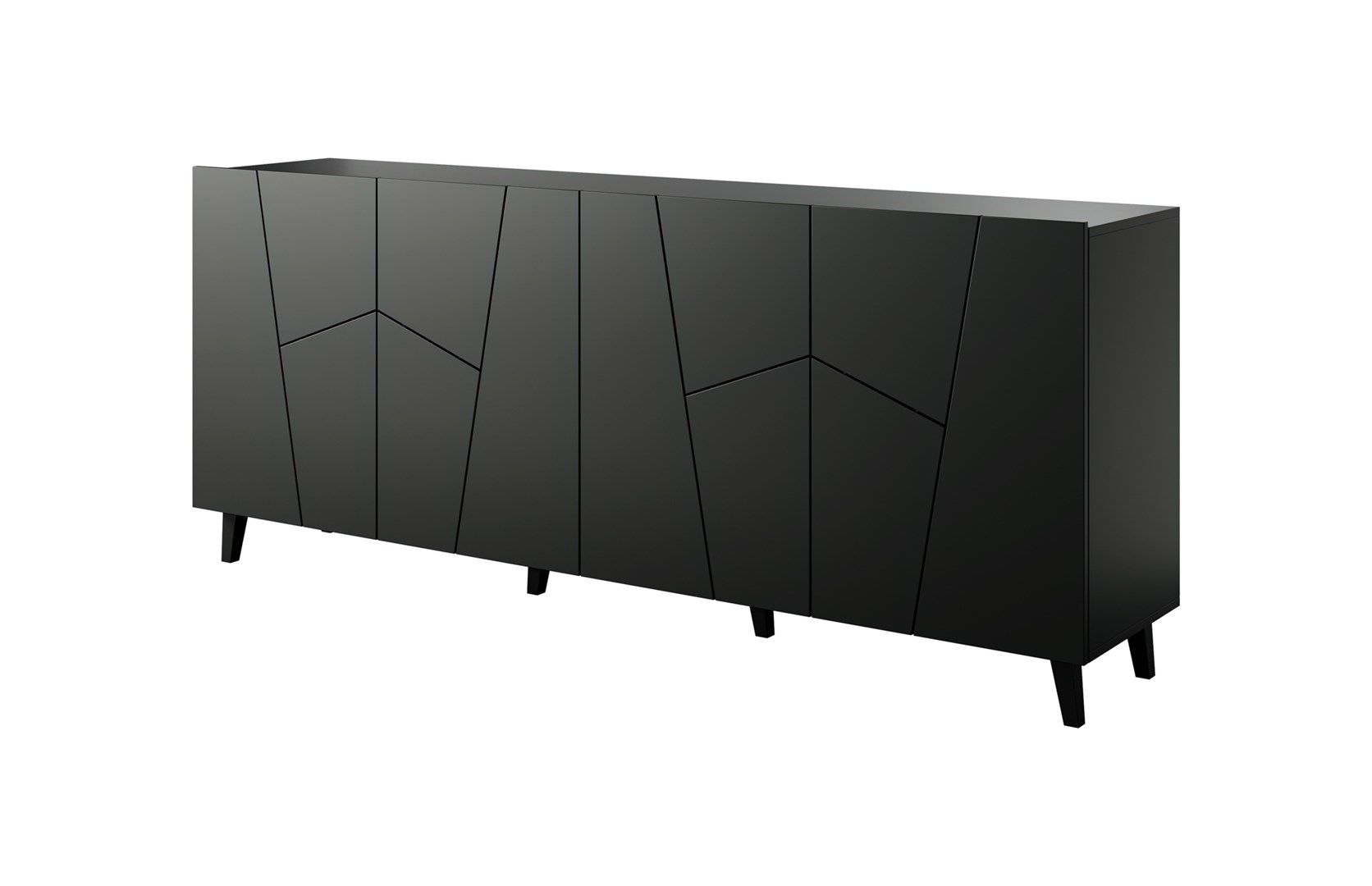 ETNA chest of drawers 200x42x82 black matt