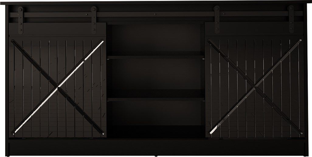 Chest of drawers 160x80x35 GRANERO black/black gloss