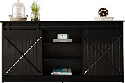Chest of drawers 160x80x35 GRANERO black/black gloss