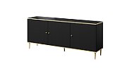 GLAMOUR chest 180x40x75.5 cm black matt + gold