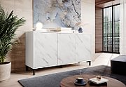MARMO 3D chest of drawers 150x45x80.5 cm white matt/marble white