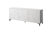 MARMO 3D chest of drawers 200x45x80 5 cm white matt/marble white