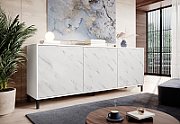 MARMO 3D chest of drawers 200x45x80 5 cm white matt/marble white