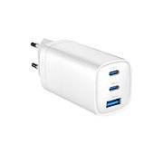 Gembird TA-UC-PDQC65-01-W 3-port 65 W GaN USB PowerDelivery fast charger  white