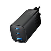 Gembird TA-UC-PDQC65-01-BK 3-port 65 W GaN USB PowerDelivery fast charger  black