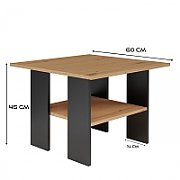 MODERNA Table 60x60x45 cm Artisan Oak/Black