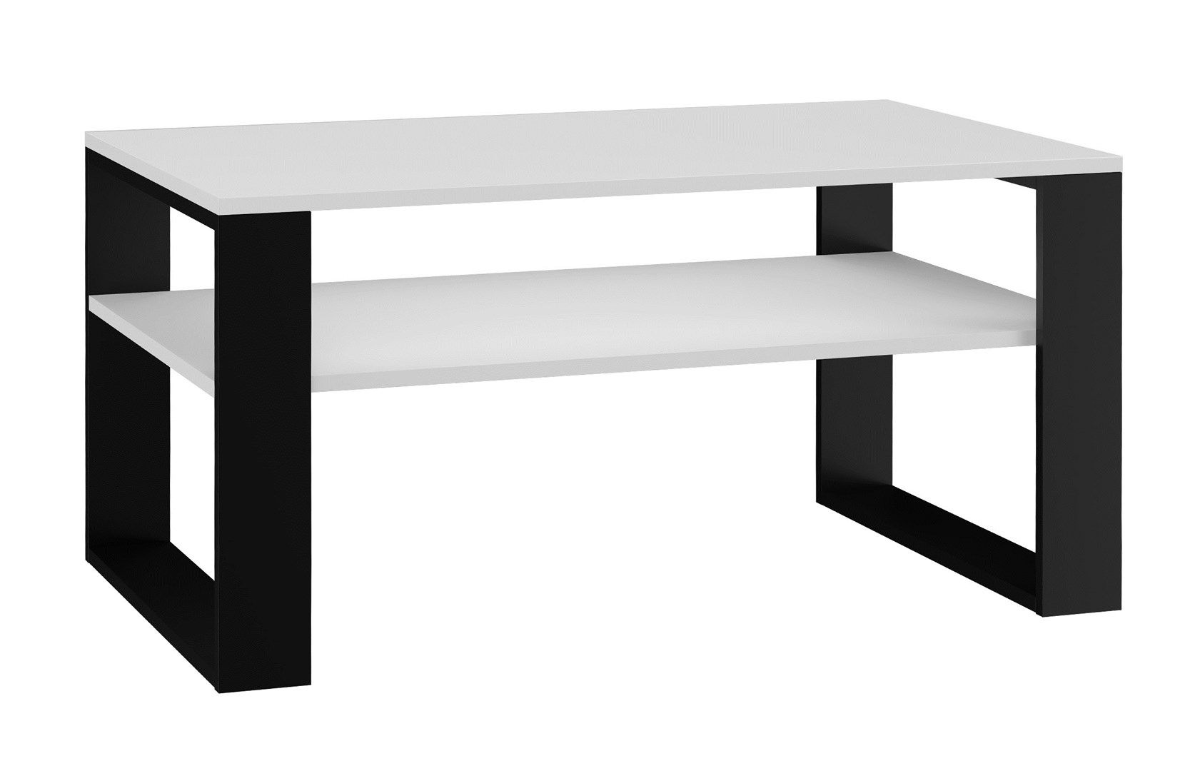 Topeshop MODERN 1P WHITE BLACK coffee/side/end table Coffee table Rectangular shape 2 leg(s)