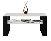 Topeshop MODERN 1P WHITE BLACK coffee/side/end table Coffee table Rectangular shape 2 leg(s)